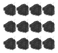Faxco Paquete de 12 pompones de plástico para animadoras, deportes, baile, animadora, pompones de plástico para aficionados, equipo de animadoras, equipo de animación (negro)