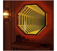 FAXIOAWA led Infinity Mirror Light - Infinity Mirror Endless Magical Lighting, Portal Holográfico, Multicolor Decorativo Espejo de Vidrio Art Night Light, Cool Party Atmosphere, 70cm