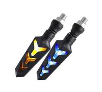 faxiulan Intermitentes Moto Luces de señal giro para motocicleta, luces flexibles tipo espina pescado, indicador dirección flujo, 2 uds
