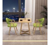 FAXJRU 60CM Juego de Mesa de Comedor Cuadrada con Sillas,Mesa de Cocina Moderna y Juego de 2 Sillas,Combinación de Mesa Recepción y Silla(Wood Color Table,E)