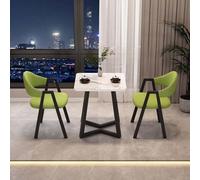 FAXJRU 60CM Juego de Mesa de Comedor Cuadrada con Sillas,Mesa de Cocina Moderna y Juego de 2 Sillas,Combinación de Mesa Recepción y Silla(White Table,I)