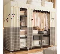 FAXJRU Armario Plegable, Perchero De Tela Plegable 163 X 45 X 170 cm, Organizador De Ropa De Tela Portátil con Cremallera Y Barra para Colgar, para Casas De Alquiler Y Pasillos(D)