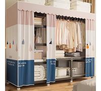 FAXJRU Armario Plegable, Perchero De Tela Plegable 163 X 45 X 170 cm, Organizador De Ropa De Tela Portátil con Cremallera Y Barra para Colgar, para Casas De Alquiler Y Pasillos(C)