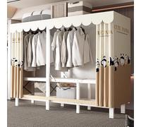 FAXJRU Armario Portátil Plegable, Perchero de Pie Resistente, Armario de Gran Espacio, Burro Ropa con Varillas y Estantes para Colgar y Cubierta A Prueba de Polvo(Panda Garden,221cm/87in)