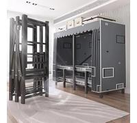 FAXJRU Armario Ropero Plegable Marco Completo de Acero Armario Tela Estructura Estable Capacidad de Carga 400kg Fácil Instalación(Gray,110cm/43.3in)