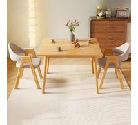 FAXJRU Juego de Mesa de Comedor Cuadrada con Sillas,Mesa de Conferencias Moderna Y Juego de 2 Sillas,Mesa de Madera,Combinación de Mesa Recepción Y Silla,Juego de Mesa Cocina Estar Cocina Balcón