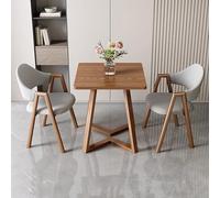 FAXJRU Juego de Mesa de Comedor Cuadrada con Sillas,Mesa de Conferencias Moderna y Juego de 2 Sillas,Combinación de Mesa Recepción y Silla,Juego de Mesa Cocina para 2 para Sala de Estar(Khaki,Fabric)