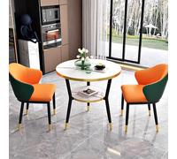 FAXJRU Juego de Mesa de Comedor Redonda con Sillas, Mesa de Conferencias Moderna y Juego de 2 Sillas,Combinación de Mesa Recepción y Silla, Juego de Mesa Cocina para 2 para Sala de Estar(80cm/31.5in)