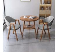 FAXJRU Juego De Mesa De Comedor Redonda con Sillas, Mesa Moderna Y 2 Sillas,Combinación De Mesa Recepción(Gray B,80cm/31.5in)
