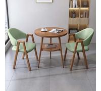 FAXJRU Juego De Mesa De Comedor Redonda con Sillas, Mesa Moderna Y 2 Sillas,Combinación De Mesa Recepción(Green A,60cm/23.6in)