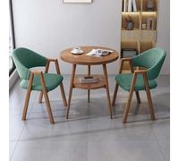 FAXJRU Juego De Mesa De Comedor Redonda con Sillas, Mesa Moderna Y 2 Sillas,Combinación De Mesa Recepción(Green C,60cm/23.6in)