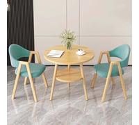 FAXJRU Juego De Mesa De Comedor Redonda con Sillas, Mesa Moderna Y 2 Sillas,Combinación De Mesa Recepción(Green D)