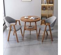 FAXJRU Juego De Mesa De Comedor Redonda con Sillas, Mesa Moderna Y 2 Sillas,Combinación De Mesa Recepción(Gray A,60cm/23.6in)