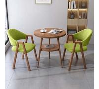 FAXJRU Juego De Mesa De Comedor Redonda con Sillas, Mesa Moderna Y 2 Sillas,Combinación De Mesa Recepción(Green B,60cm/23.6in)
