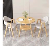 FAXJRU Juego De Mesa De Comedor Redonda con Sillas, Mesa Moderna Y 2 Sillas,Combinación De Mesa Recepción(White B)