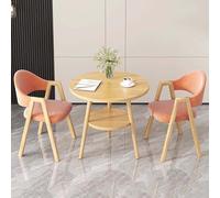 FAXJRU Juego De Mesa De Comedor Redonda con Sillas, Mesa Moderna Y 2 Sillas,Combinación De Mesa Recepción(Orange C)