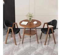 FAXJRU Juego De Mesa De Comedor Redonda con Sillas, Mesa Moderna Y 2 Sillas,Combinación De Mesa Recepción(Black A)