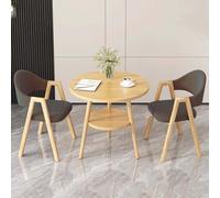FAXJRU Juego De Mesa De Comedor Redonda con Sillas, Mesa Moderna Y 2 Sillas,Combinación De Mesa Recepción(Brown C)