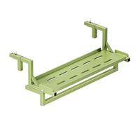 FAXJRU Mesa Colgante De Balcón, Plegable Colgante con Barandilla De Jardín, De Terraza, Folding Table Multifuncional para Desayunar Ajustable, para Barandilla Madera de Metal(Green,90cm/35.4in)