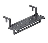 FAXJRU Mesa Colgante De Balcón, Plegable Colgante con Barandilla De Jardín, De Terraza, Folding Table Multifuncional para Desayunar Ajustable, para Barandilla Madera de Metal(Gray,90cm/35.4in)
