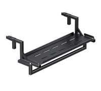 FAXJRU Mesa Colgante De Balcón, Plegable Colgante con Barandilla De Jardín, De Terraza, Folding Table Multifuncional para Desayunar Ajustable, para Barandilla Madera de Metal(Black,90cm/35.4in)