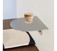FAXJRU Mesa Plegable de Pared de Bar de Montada,Mesa Redonda Pequeña de Centro Moderna,Escritorio Flotante,para Cafeterías,Pubs,Mesitas de Noche,Lavadero,Acero Inoxidable(Silver,30cm/11.8in)
