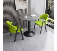 FAXJRU Mesa Redonda Comedor con 2 Sillas, Mesa De Moderna para Sala De Estar, Decoración De Balcón Pequeña(Green B,60CM/23.6IN)