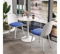 FAXJRU Mesa Redonda y 2 Sillas, Juego de Mesa de Comedor (3 Piezas), Moderno Mesa de Negociación Juego de Comedor con 2 Sillas, Mesa Redonda de Cocina de 60 cm de Diámetro, Balcón Conferencias(Blue)
