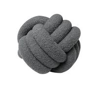 Fay Bless - Almohada de bola anudada de decoración moderna para el hogar - Cojín redondo suave hecho a mano para dormitorio, cama y sala de estar (Gris profundo, 22CM)