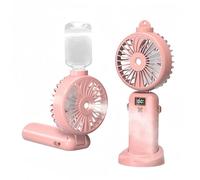 Fay Bless Hadheld - Ventilador de nebulización portátil recargable personal, ventilador de niebla de agua de 3000 mAh, funciona con pilas, con 5 velocidades, pantalla LED, ventilador de refrigeración