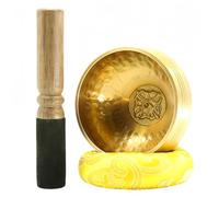 Fay Bless Nepal - Juego de cuencos tibetanos hechos a mano, cuenco de sonido tibetano con cojín, mazo y bolsa, meditación, yoga, relajación, atención plena, equilibrio energético (mortero cruzado, 8