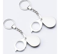 FAYAHAR 2 Piezas Lupa de Bolsillo, (20x e 5X) con Manojo de Llaves Lupa Portátil, Pequeña Mini Magnifying Glass Plegable, para Lectura, Periódicos, Trabajar