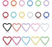 FAYAHAR 22 Piezas Mini Mosquetón Redondo, Colores Mosquetón con Forma de Corazón, Mosquetones Llavero, Mosquetones para Bolsos, para Llaveros, Mochila, Manualidades