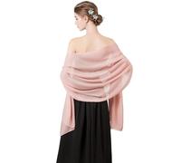 FAYAHAR Chal de Gasa, Chal Mujer Boda, Chiffon Scarf, Pañuelo de Gasa Elegante, Estola de Novia, Ligeros, Transparentes, Suaves Bufanda de Verano, para Vestidos de Noche, Bodas, Fiestas (Rosa)