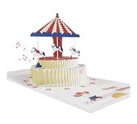 FAYAHAR Tarjeta Cumpleaños, 3D Postal Cumpleaños, Tarjeta Pop Up Carrusel | Tarjeta de Cumpleaños, con Sobre, Fácil de Abrir y Doblar, Efecto Sorpresa al Abrir, para Niños Adultos Familia Amigos
