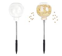 fayarrd Alimentador para Pollos | 2 Piezas Alimentador Exterior para Aves de corral con estaca de gran capacidad | Dispensador Reutilizable Móvil para Bajo Patio Ganadería Jardín Granja