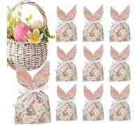fayarrd Bolsas para caramelos de Pascua | 10 unidades con cordón | Bolsas de fiesta de Pascua con orejas de conejo - Para fiestas, cumpleaños, bodas, reuniones familiares