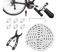 fayarrd Cadena de bicicleta para 6/7/8 velocidades, juego de reparación de bicicletas multifuncional, conector de cadena con fácil montaje para principiantes, adultos y entusiastas del ciclismo