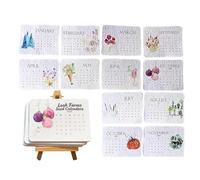 fayarrd Calendario para el año 2026 - con tema floral de enero a diciembre | Agenda mensual de mesa - Apto para dormitorio, oficina, escuela, viaje y