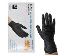 fayarrd Guantes negros para teñir el cabello - 100 unidades de puños impermeables | Guantes de maquillaje - para aficionados expertos, estilistas barberos, maquilladores, uso doméstico o viaje