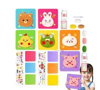 fayarrd Kit de costura para animales, kit de bordado animal | Juego de arte de manualidades de peluche con animales con pegatinas,Crea tu muñeca, actividad divertida y educativa para principiantes