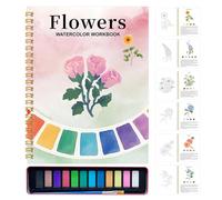 fayarrd Libro De Pintura Para Adultos | Libro De Colorear De Acuarelas Con Colores Para Adultos,Kit Artístico Para Aprender Casa Escuela Viaje Curso De Arte