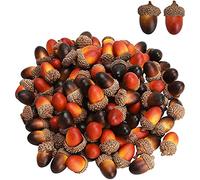 Fayemint 100 Piezas Mini Bellotas Artificiales, Bellotas Artificiales con Gorro de Bellota Natural, Bellota de Simulación de 2 Colores, Manualidades, Bodas, Decoración del Hogar