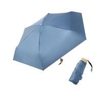 Fayemint Mini Paraguas de Viaje, Mini Paraguas del Sol Azul, Paraguas Plegable, Paraguas Plegable Portátil, para Días Soleados y Lluviosos, para Hombres y Mujeres (Azul)