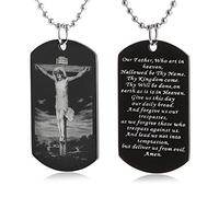 FAYERXL The Lord's Prayer Christian Scripture Crosses Jesus Our Father Crusify Dog Tag Collar