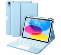 FAYGAOAI Funda con Teclado para iPad (A16) 11.ª/10.ª Generación, Contiene Ñ, Retroiluminada 7 Colores, Teclado Desmontable para iPad A16 11 Pulgadas 2025, 10.ª Generación, 10,9 Pulgadas 2022,Sky Blue