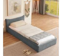 FAYICIC Cama individual de 90 x 200 cm, cama infantil con felpilla aterciopelada, funda de madera de eucalipto ecológica+marco de hierro estable, fácil montaje, (sin colchón) (gris oscuro, 90 x 200 cm