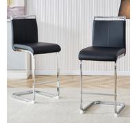 FAYICIC Dos taburetes de bar grises de alta calidad de estilo nórdico, adecuados para restaurantes, cocinas, terrazas e invitados Sillas de oficina (Juego de 2) (PU) Adecuado para múltiples ocasiones