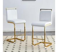 FAYICIC Dos taburetes de bar grises de alta calidad de estilo nórdico, adecuados para restaurantes, cocinas, terrazas e invitados Sillas de oficina (Juego de 2) (PU) Adecuado para múltiples ocasiones