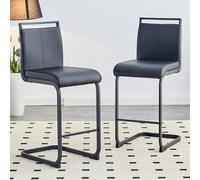 FAYICIC Dos taburetes de bar grises de alta calidad de estilo nórdico, adecuados para restaurantes, cocinas, terrazas e invitados Sillas de oficina (Juego de 2) (PU) Adecuado para múltiples ocasiones